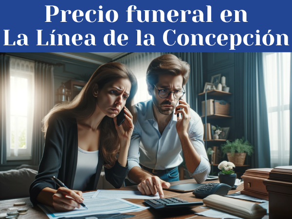 Crea una imagen HD horizontal e hiperrealista de un matrimonio en su casa, reaccionando con compostura y serenidad ante la noticia de la muerte de un ser querido, que no tenía seguro funerario. Se enfrentan a la situación llamando por teléfono y buscando en Internet servicios funerarios económicos en la provincia de Cádiz. La atención se centra en su determinación y proactividad, más que en la pena o el dolor. La escena no debe incluir ningún elemento relacionado con el funeral, como ataúdes, urnas o pantallas de dispositivos visibles. Se ve a la pareja trabajando activamente para encontrar soluciones, lo que refleja su resistencia en estos tiempos difíciles.